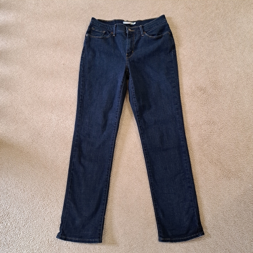 Levi's Classic Straight Jeans Women's Size 6 Blue Dark Wash Denim Straight Leg
